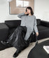 Crinkle Gloss Maxi Skirt